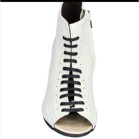 Le Ruemarcel White Leather Ankle Boots Hand made made in Italy 38 - Picture 3 of 13